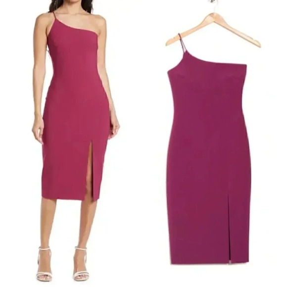 NEW Likely Cassidy One Shoulder Mini Dress Magenta Purple Wedding Party Neutral - Picture 1 of 8